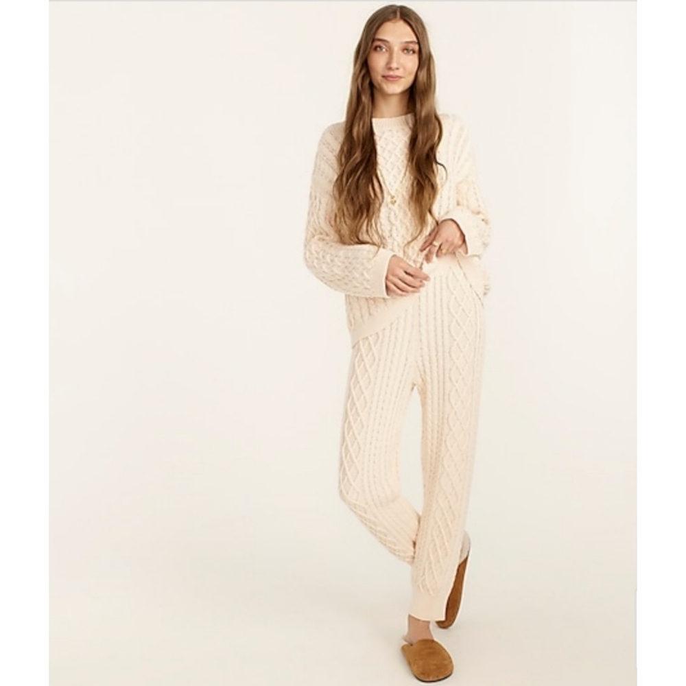 J.Crew Cotton-Cashmere Cable-Knit Pant